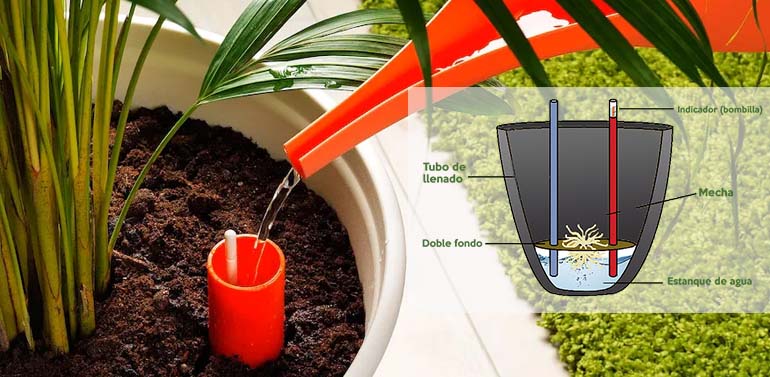 Así funciona el sistema de maceteros autorregantes